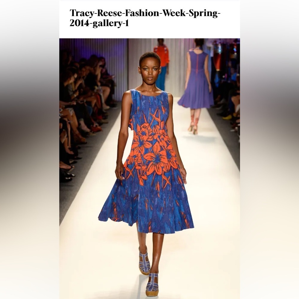 Tracy Reese Vibrant Floral Midi Dress size 2